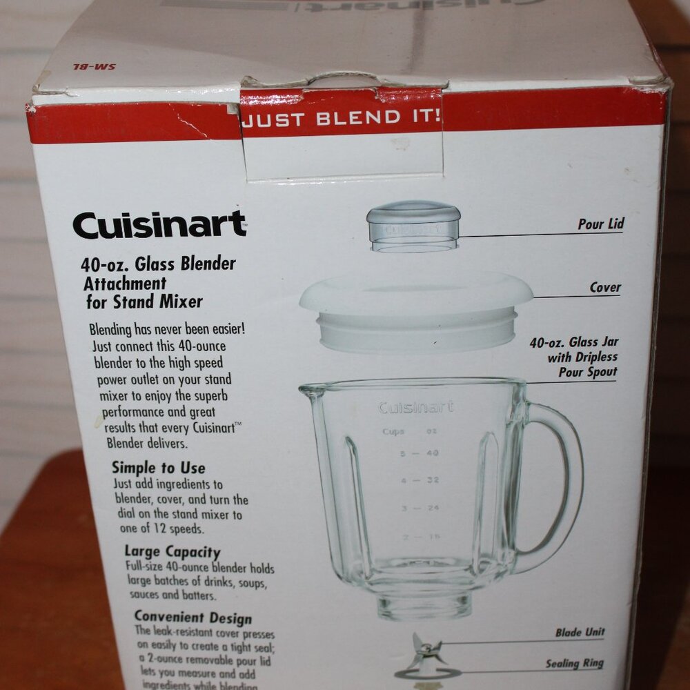 Cuisinart Blender Attachment for Cuisinart Stand Mixer, White, new in box - Picture 3 of 5